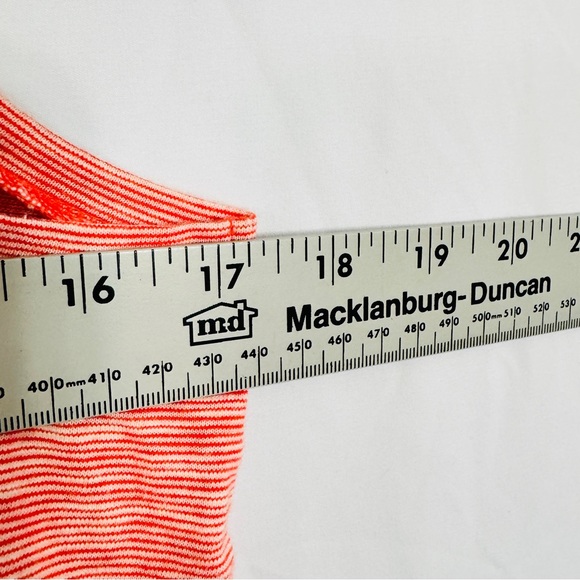 LOFT Ann Taylor Orange White Striped Tank Top Size M Sleeveless LIKE N… - Picture 5 of 7